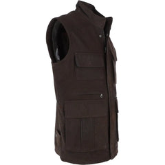 Men Handmade Brown Leather Eight Pocket Vest