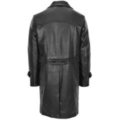 Men Leather Long Length Black Leather coat