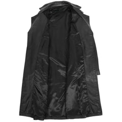 Men Leather Long Length Shoulder Epaulettes Coat
