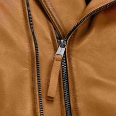 Men Mustard Quilted Leather Jacket