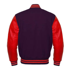 Men Purple and Red Varsity Jacket