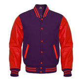 Men Purple and Red Varsity Jacket