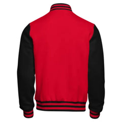 Men Red and Black Varsity Jacket