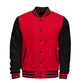 Men Red and Black Varsity Jacket