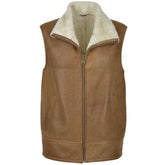 Men Tan Handmade Leather Vest