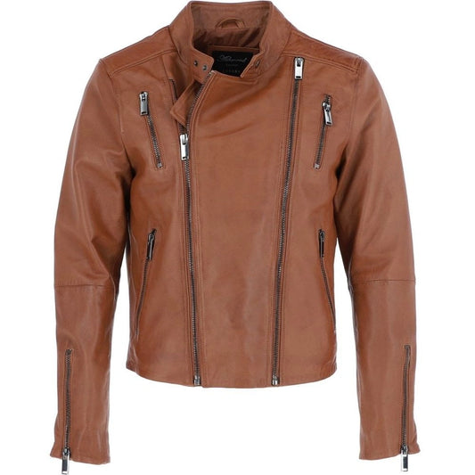 Men 90s Brown Leather Jacket