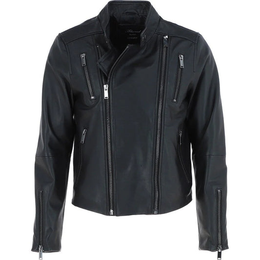Men 90s Black Leather Jacket