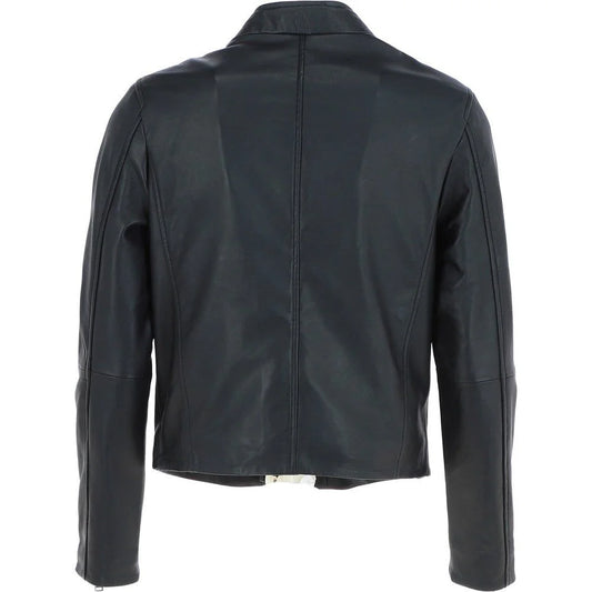 Men 90s Black Leather Jacket