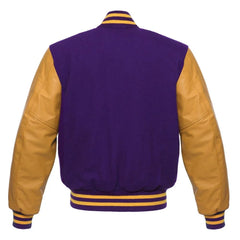 Men Purple and Golden Varsity Jacket