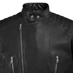 Men’s Asymmetrical Black Leather Jacket