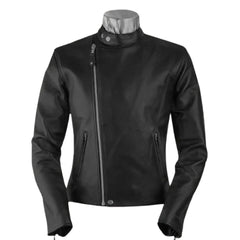 Men’s Asymmetrical Classic Black Leather Jacket