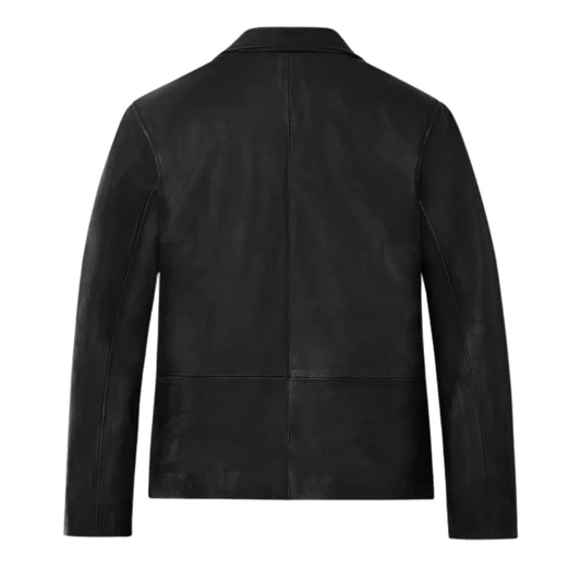Men’s Authentic Black Leather Blazer Jacket