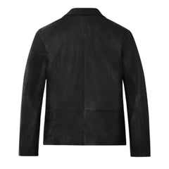 Men’s Authentic Black Leather Blazer Jacket