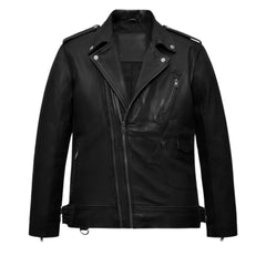 Men’s Black Asymmetrical Leather Jacket