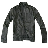 Men’s Black Asymmetrical Zipper Leather Jacket