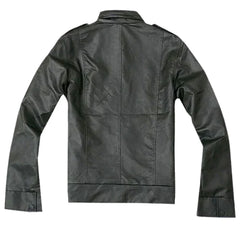Men’s Black Asymmetrical Zipper Leather Jacket