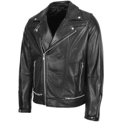 Men’s Black Brando Leather Biker Jacket