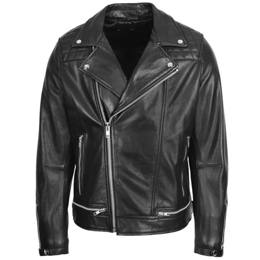 Men’s Stylish Black Brando Leather Jacket
