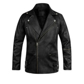 Men’s Black Double Buckle Brando Leather Jacket