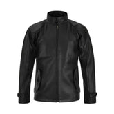 Men’s Black High-Neck Leather Jacket
