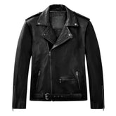 Men’s Black Lapel Leather Jacket