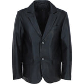 Men's Black Leather Blazer