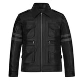 Men’s Black Multi-Pocket Standard Leather Jacket