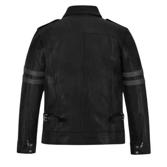 Men’s Black Multi-Pocket Standard Leather Jacket