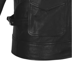 Men’s Black Multi-Pocket Standard Leather Jacket