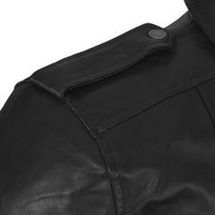Men’s Black Multi-Pocket Standard Leather Jacket