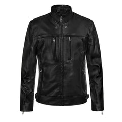 Men’s Black Multi-Zip Leather Jacket