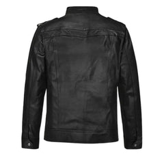 Men’s Black Multi Pockets Leather Jacket