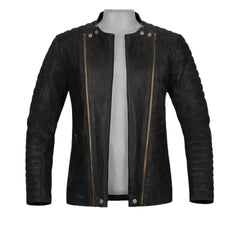 Men’s Black Padded Leather Jacket