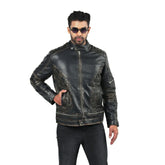 Men’s Black Quilted Edge Leather Jacket