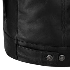 Men’s Black Shearling Collar Leather Jacket