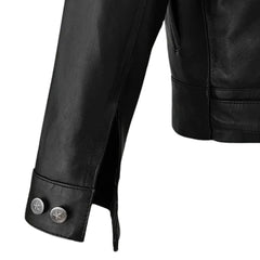 Men’s Black Shearling Collar Leather Jacket