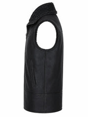 Men's Black Shearling Leather Vest