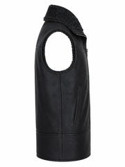 Men's Black Shearling Leather Vest