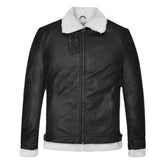 Men’s Black Shearling Lined Flying Leather Jacket
