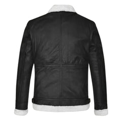 Men’s Black Shearling Lined Flying Leather Jacket