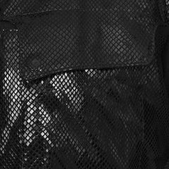 Men’s Black Snakeskin Textured Leather Belted Jacket