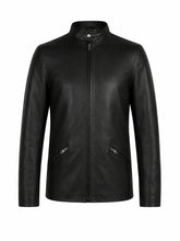 Men’s Black Standard Leather Jacket Front
