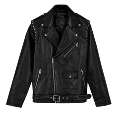 Men’s Black Studded Leather Jacket