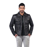 Men’s Black Travor Leather Jacket