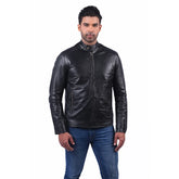 Men’s Black Vortex Leather Jacket
