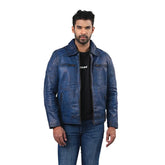 Men’s Blue Harborline Leather Jacket