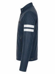 Men’s Blue Leather Jacket