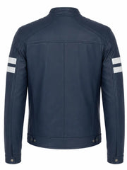 Men’s Blue Leather Jacket