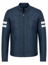 Men’s Blue Leather Jacket