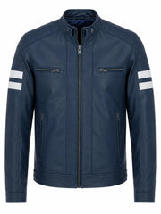 Men’s Blue Leather Jacket